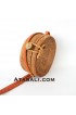 Ata mini round bag plain pattern with ribbon clip